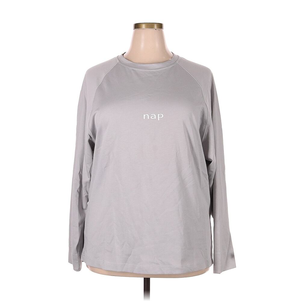 Nap Long-Sleeve Graphic Logo Top Gray Cloud Unisex Size XXL New with tags